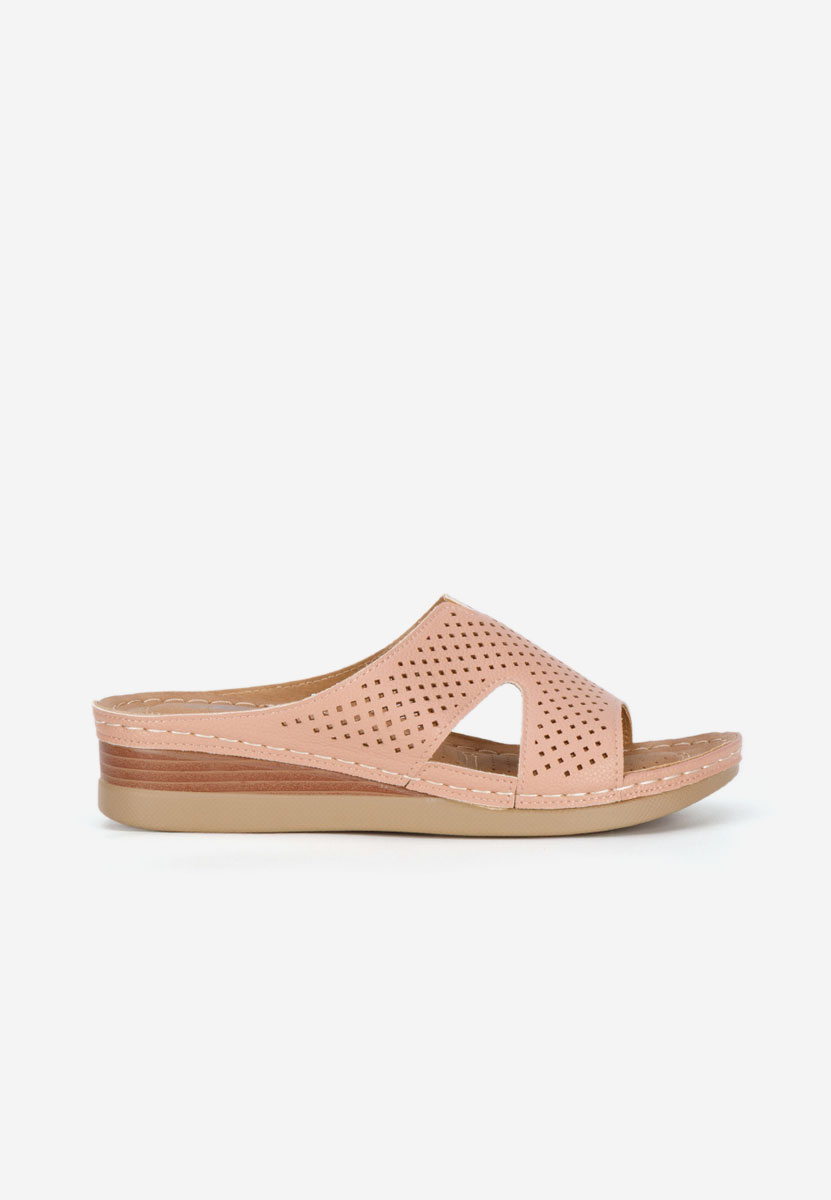 Ružové pantofle na klínku Hermana