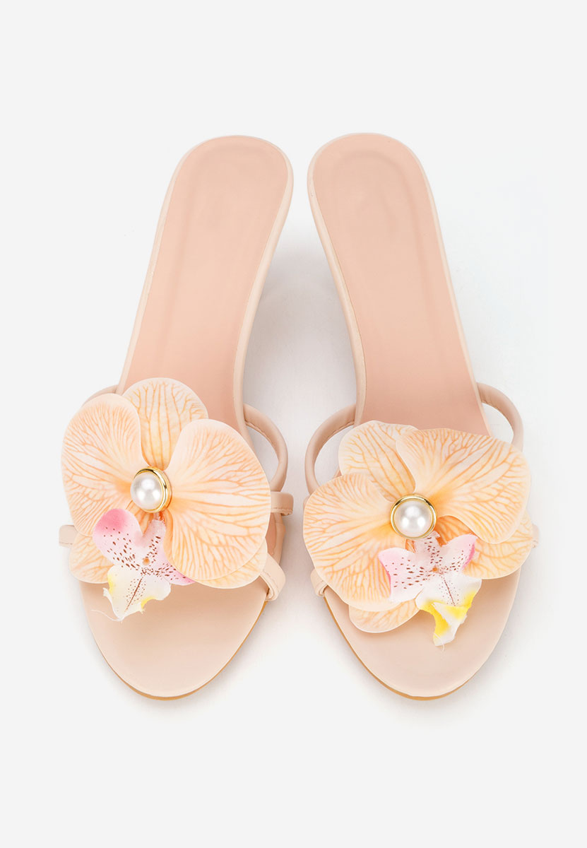 Béžové pantofle na podpatku Florentia