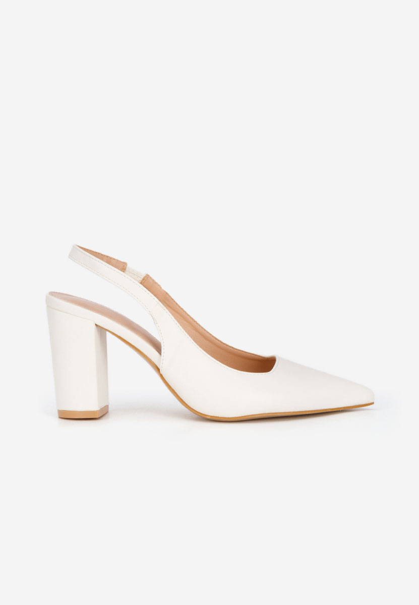 Bílé lodičky s otevřenou pätou Eleria