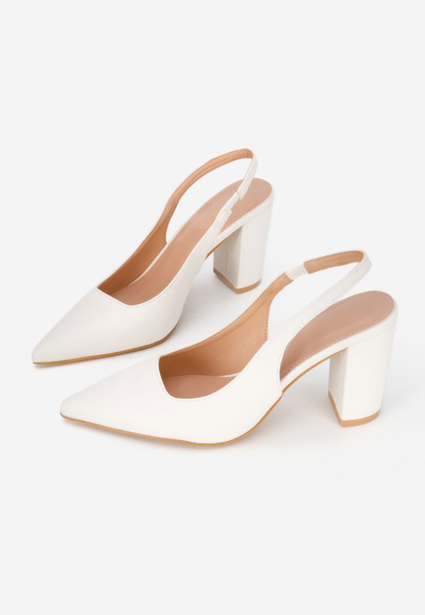 Bílé lodičky s otevřenou pätou Eleria