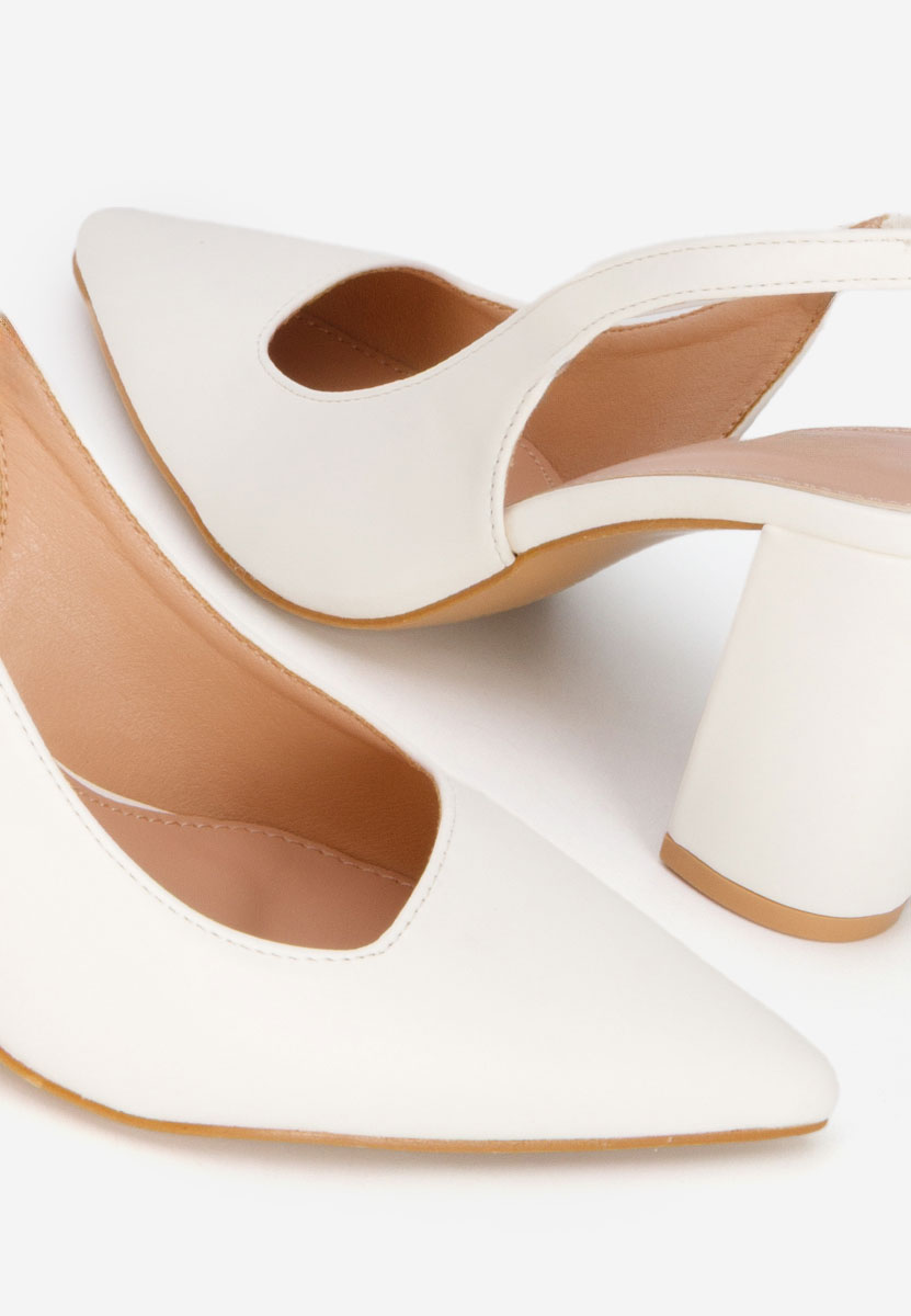 Bílé lodičky s otevřenou pätou Eleria