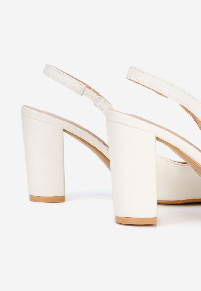 Bílé lodičky s otevřenou pätou Eleria