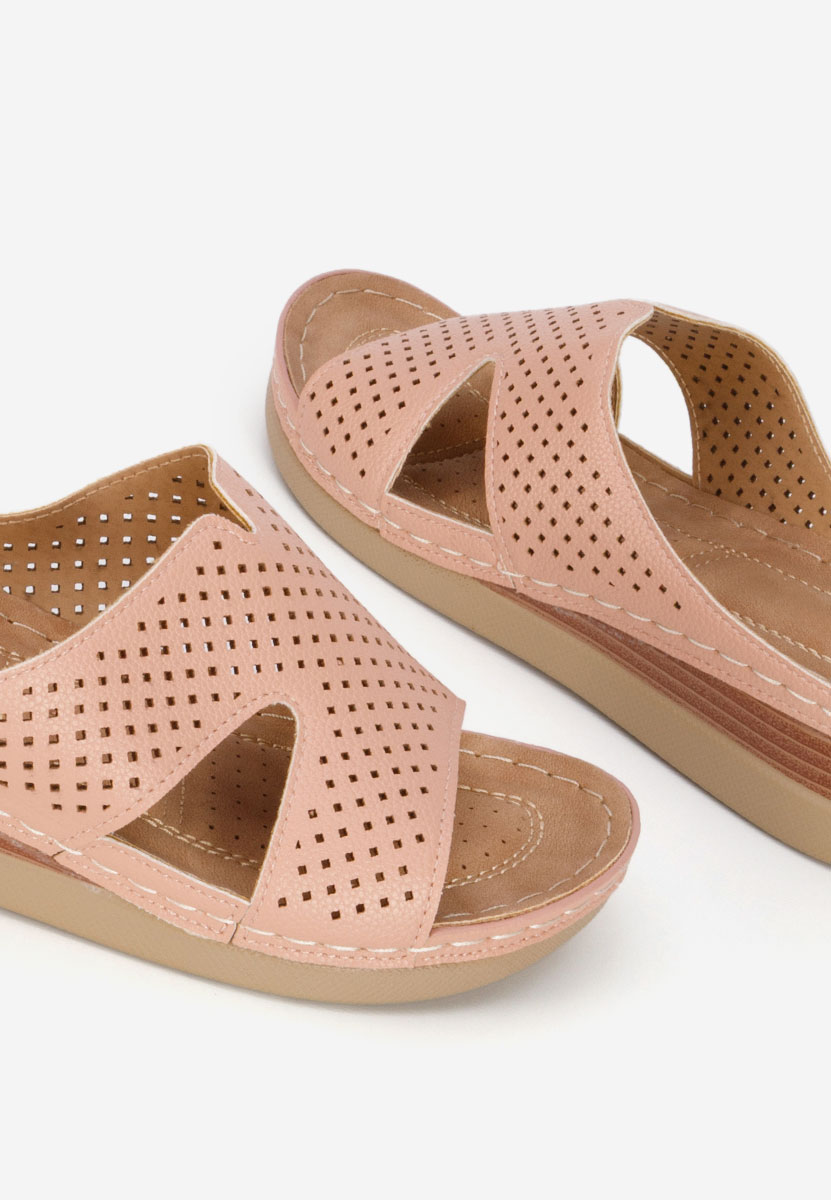 Ružové pantofle na klínku Hermana