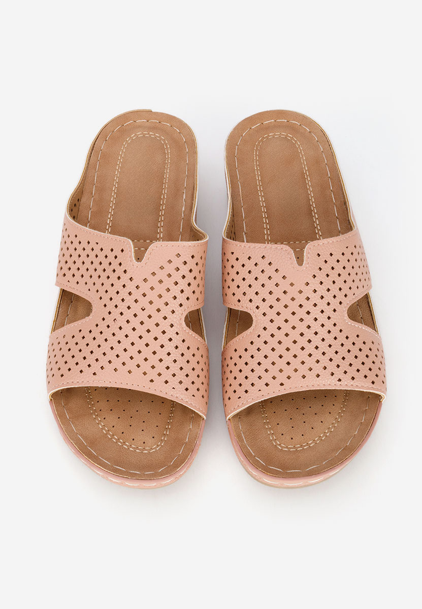 Ružové pantofle na klínku Hermana