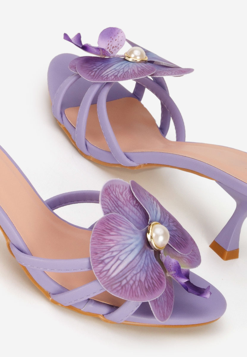 Fialové pantofle na podpatku Florentia