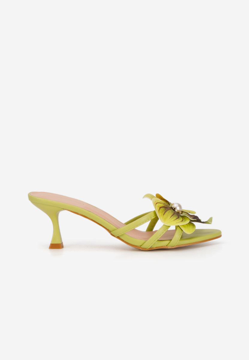 Zelené pantofle na podpatku Florentia