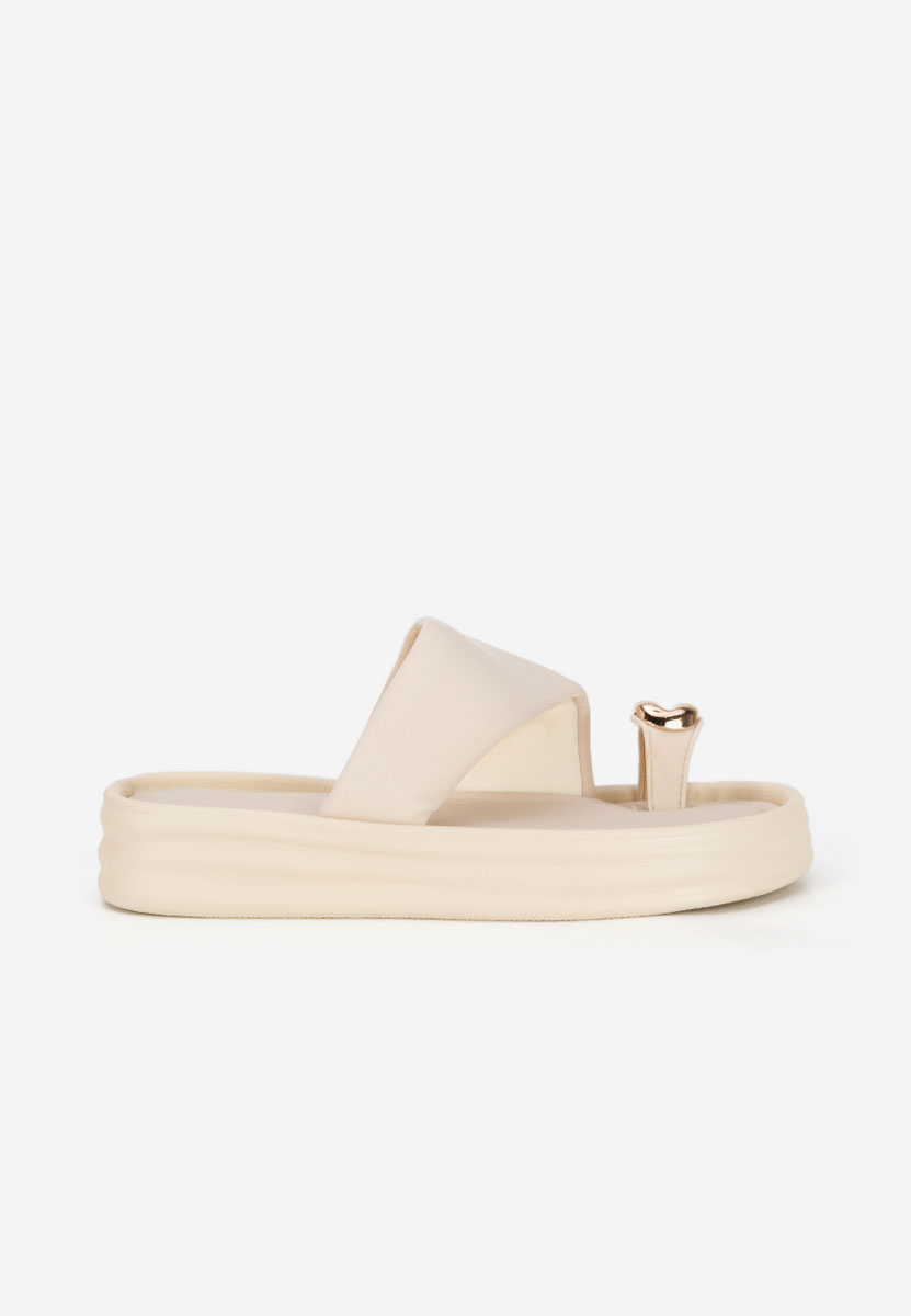Béžové pantofle na platformě Alezzia