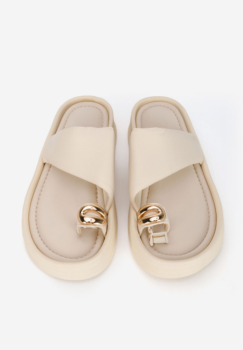 Béžové pantofle na platformě Alezzia