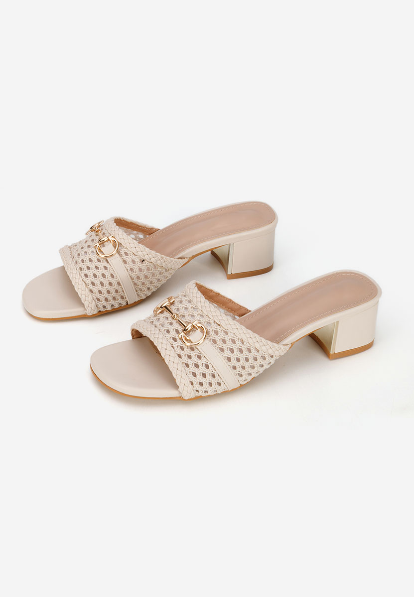 Béžové pantofle na podpatku Giustinia