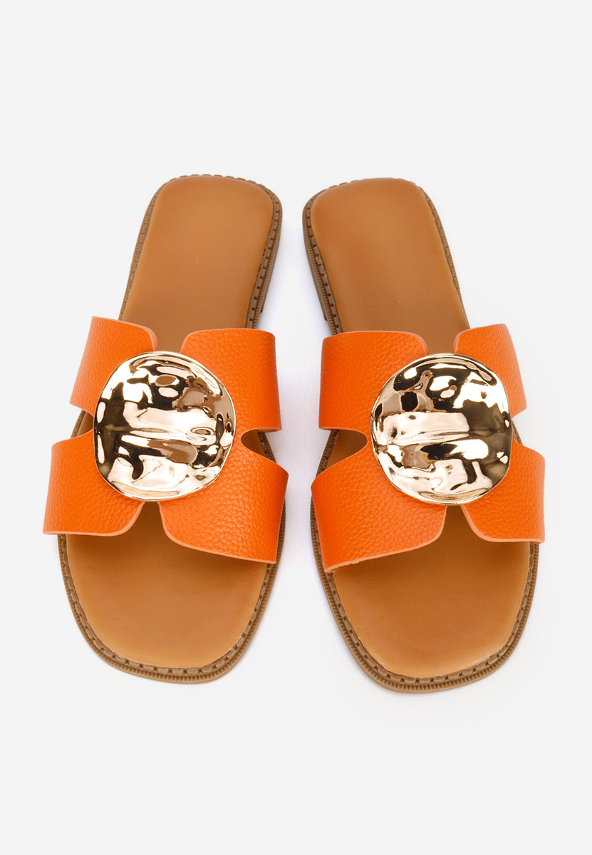 Oranžové pantofle dámské Klarina