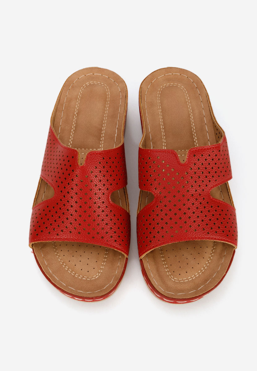 Bordové pantofle na klínku Hermana