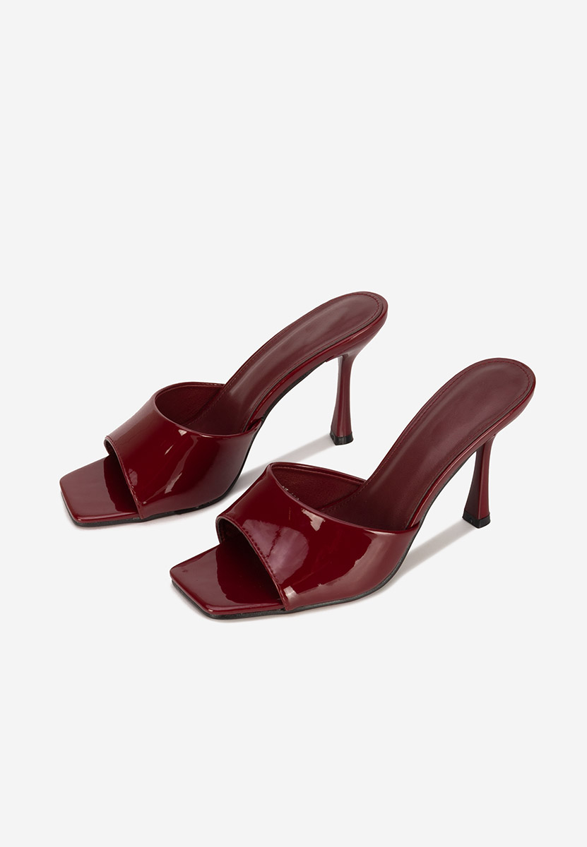 Bordové pantofle na podpatku Eliseia