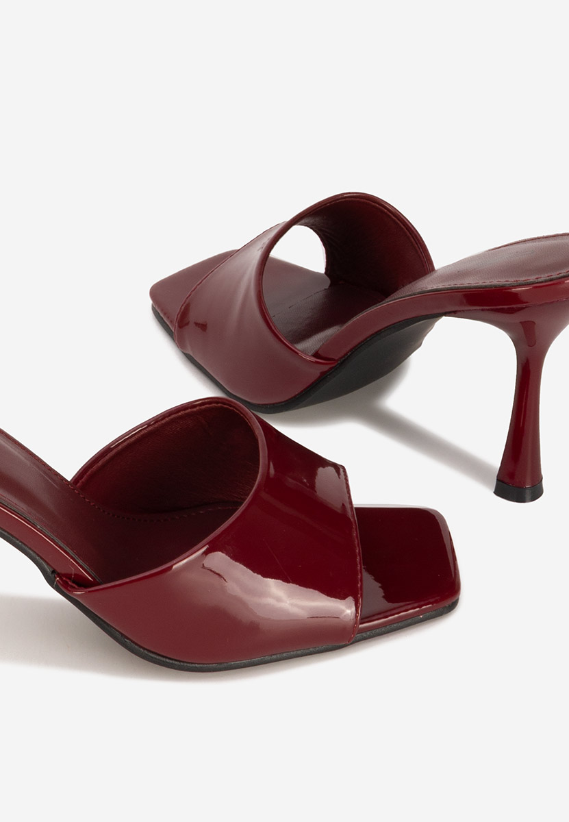 Bordové pantofle na podpatku Eliseia