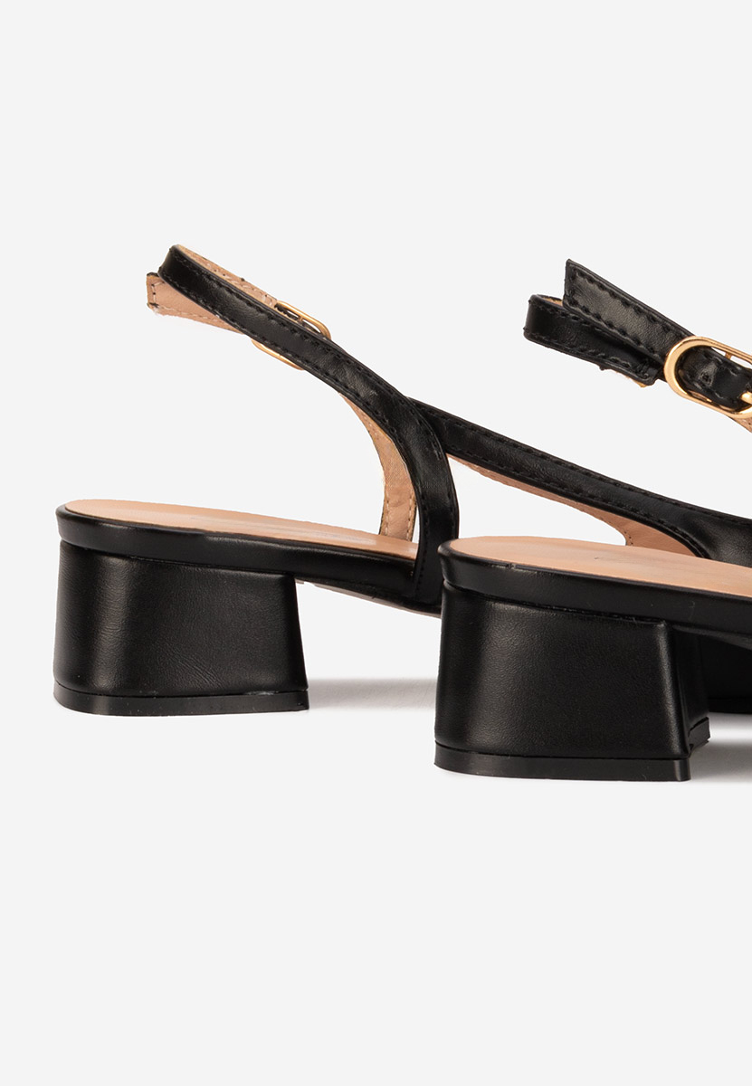 Černé lodičky s otevřenou pätou Alexonia