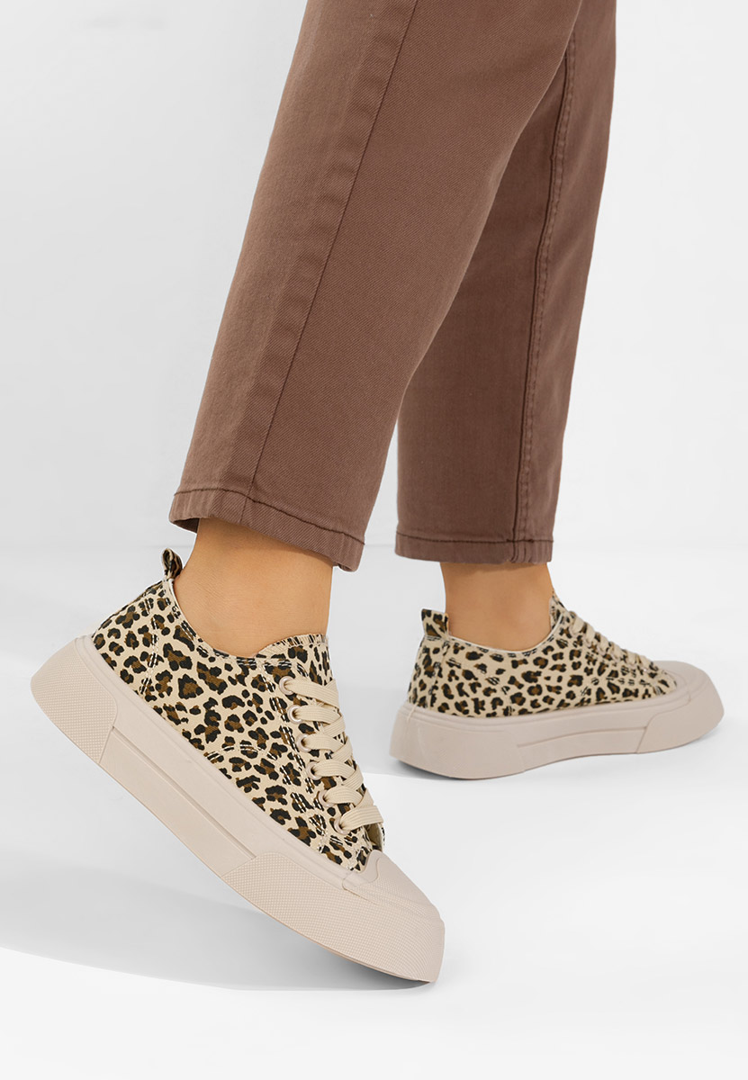 Leopardí dámské plátěné tenisky Jessia