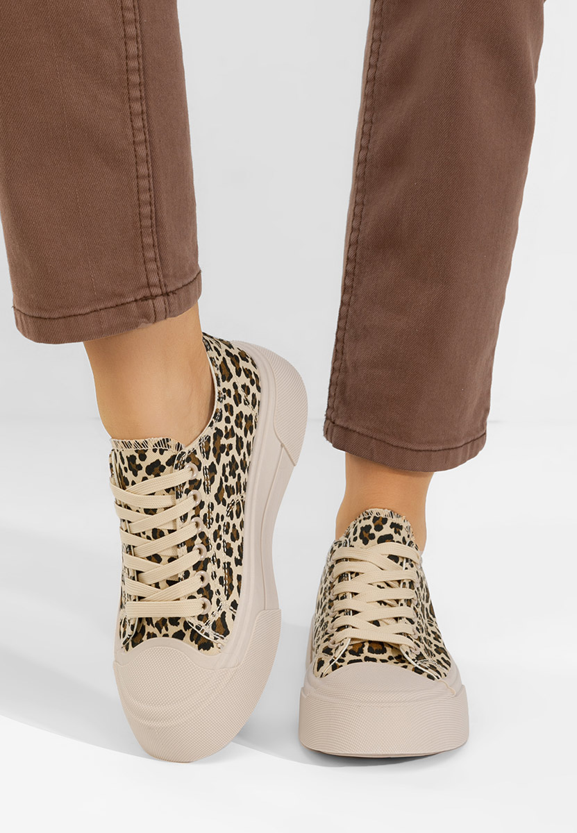 Leopardí dámské plátěné tenisky Jessia