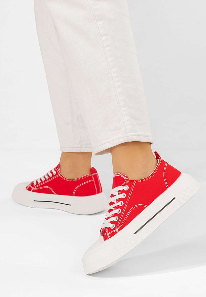Červené dámské plátěné tenisky Jessia