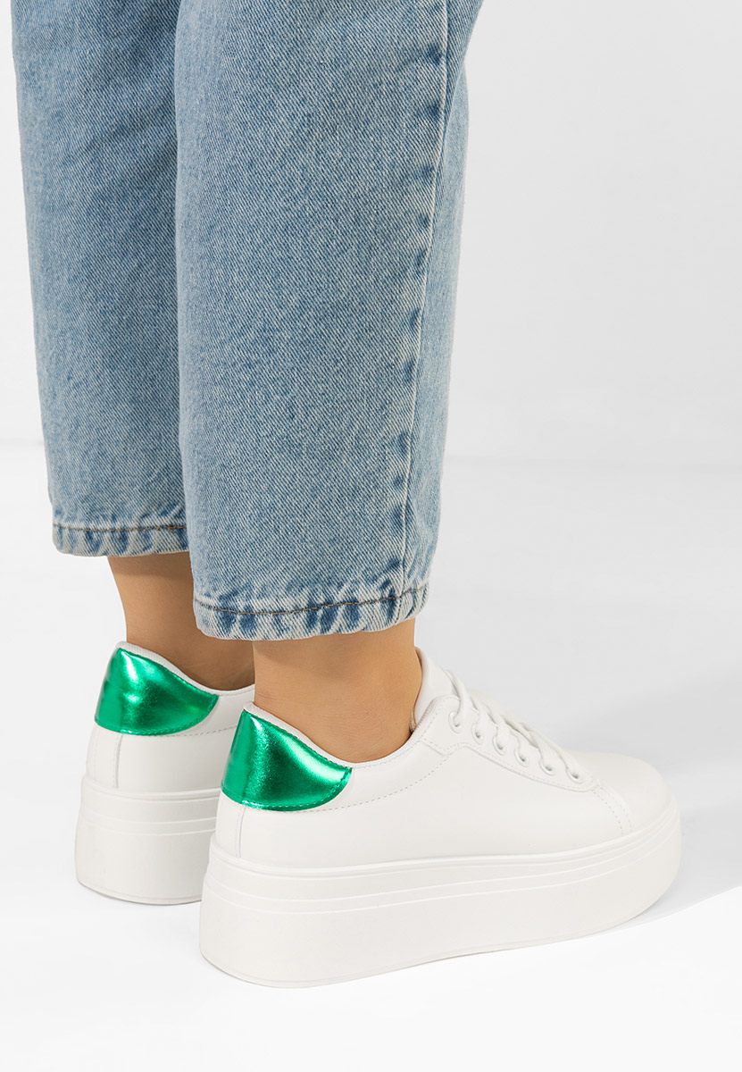 Bílé dámské tenisky na platformě A V3 albi