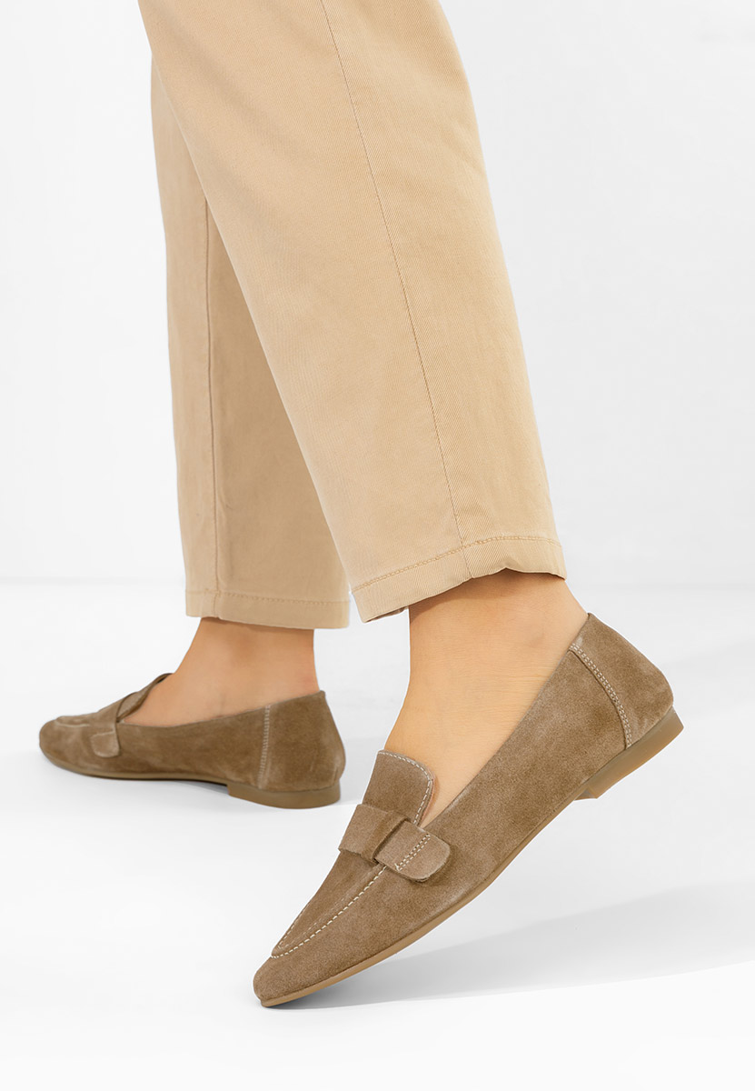 Béžové dámské kožené mokasíny Catrinelia