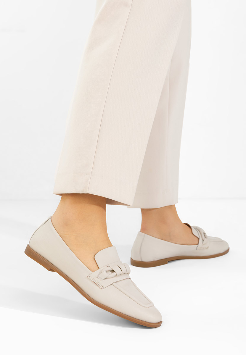 Béžové dámské kožené mokasíny Meltana