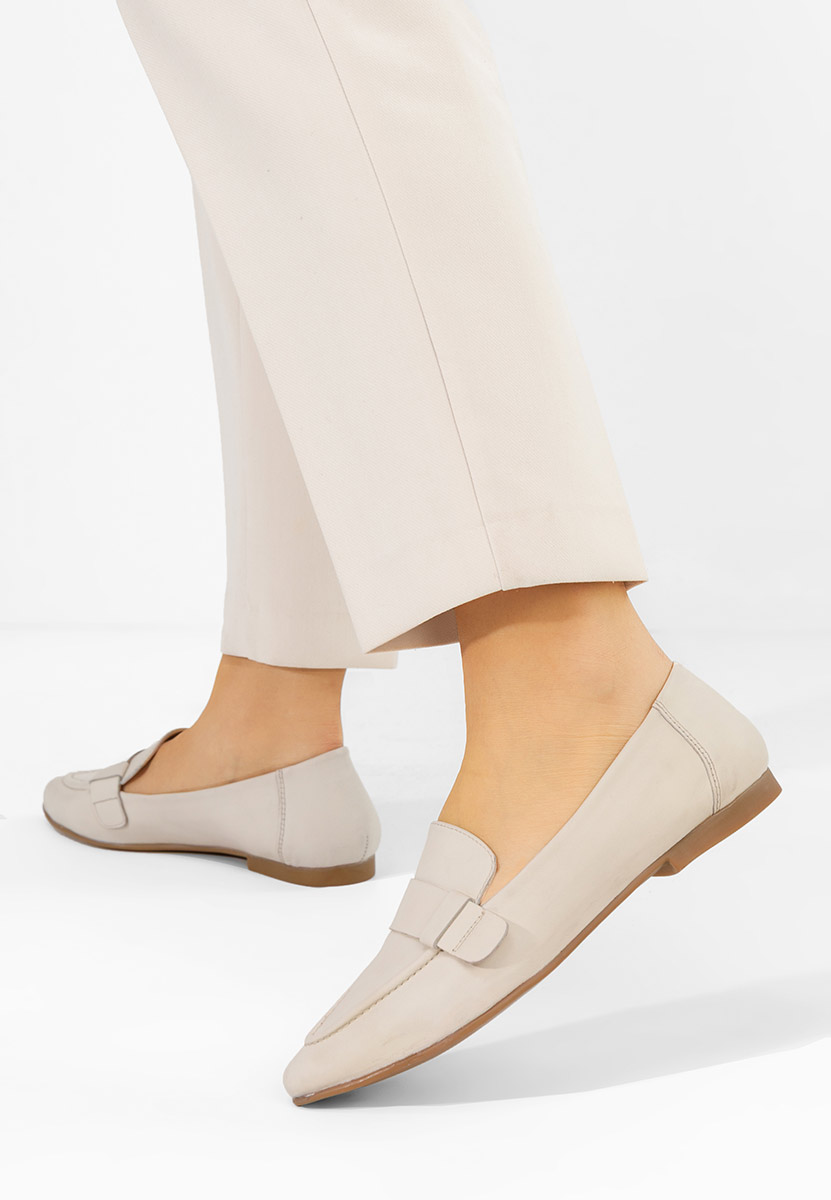 Béžové dámské kožené mokasíny Catrinelia V2