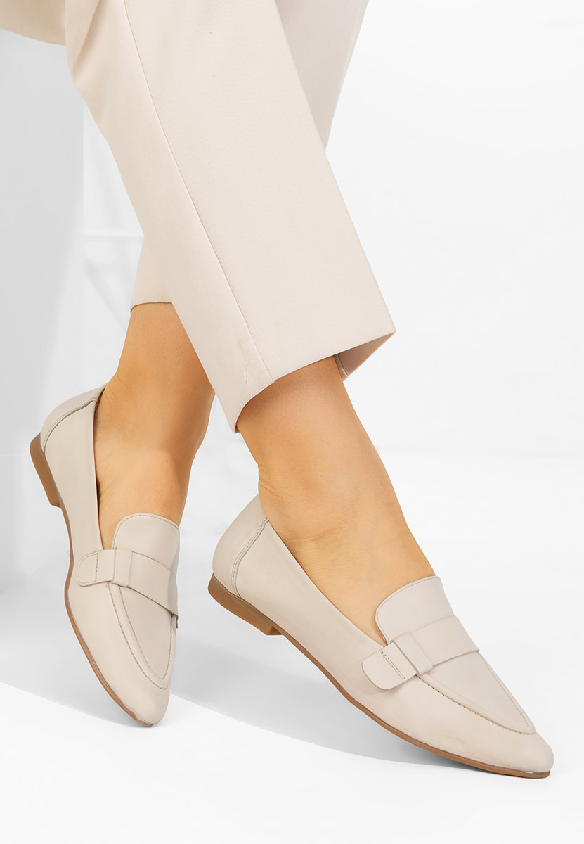 Béžové dámské kožené mokasíny Catrinelia V2