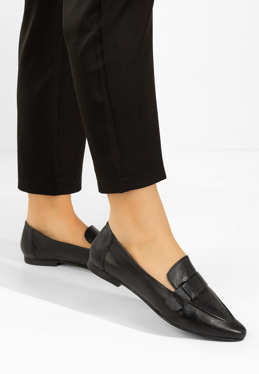 Černé dámské kožené mokasíny Catrinelia