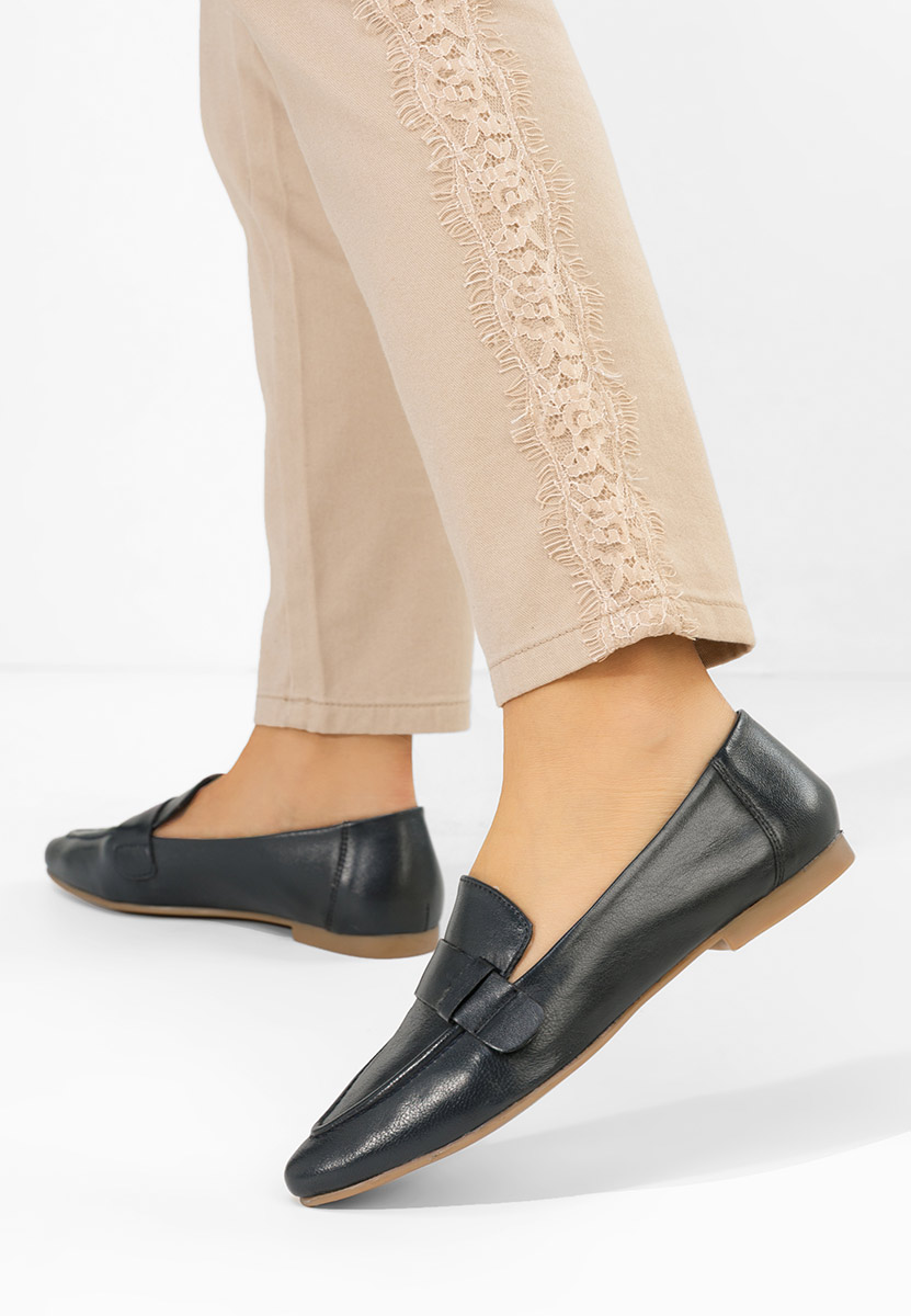 Tmavě modré dámské kožené mokasíny Catrinelia V2