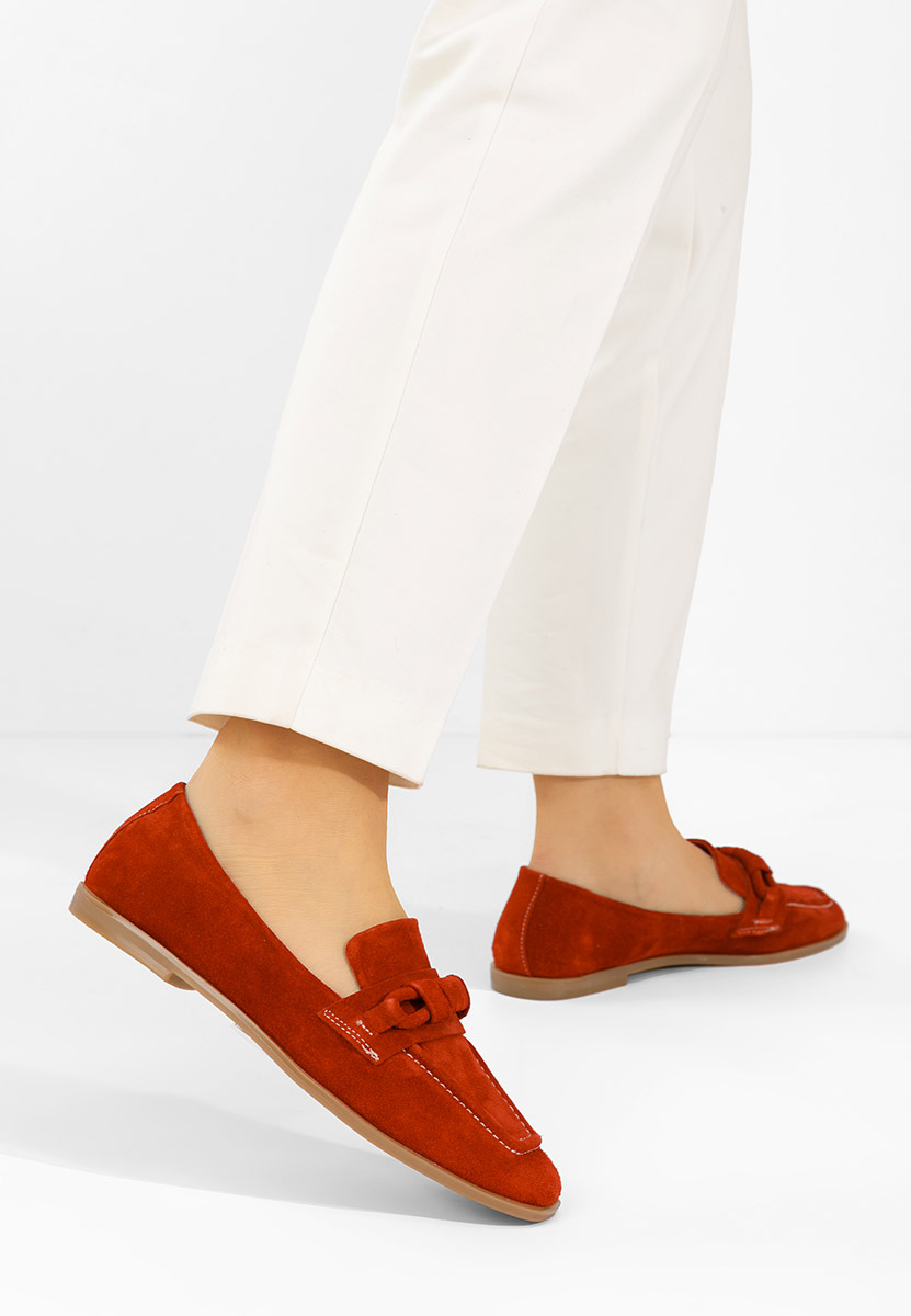 Červené dámské kožené mokasíny Meltana