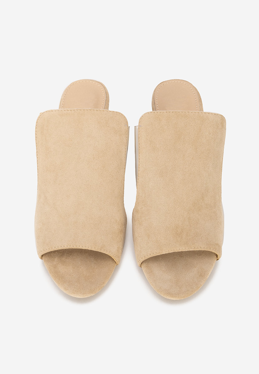 Béžové pantofle na podpatku Floriana