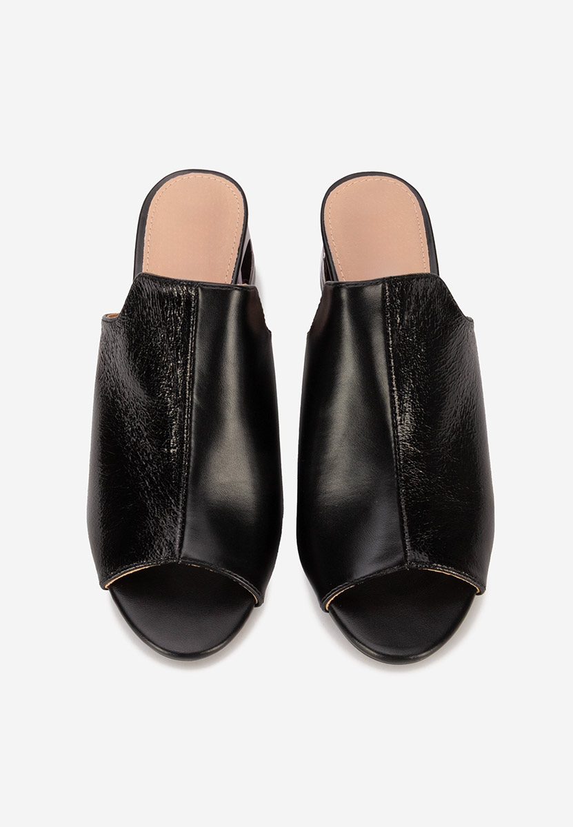 Černé pantofle na podpatku Floriana V2