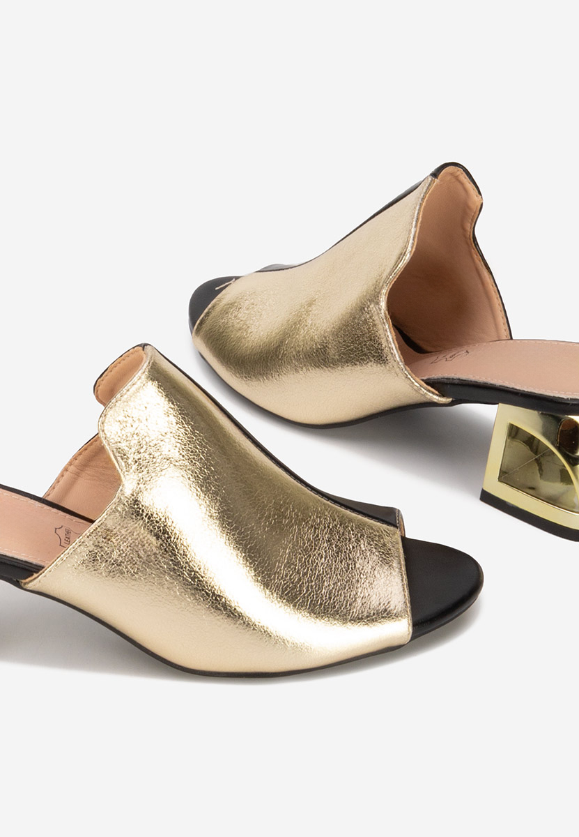Zlaté pantofle na podpatku Floriana V2