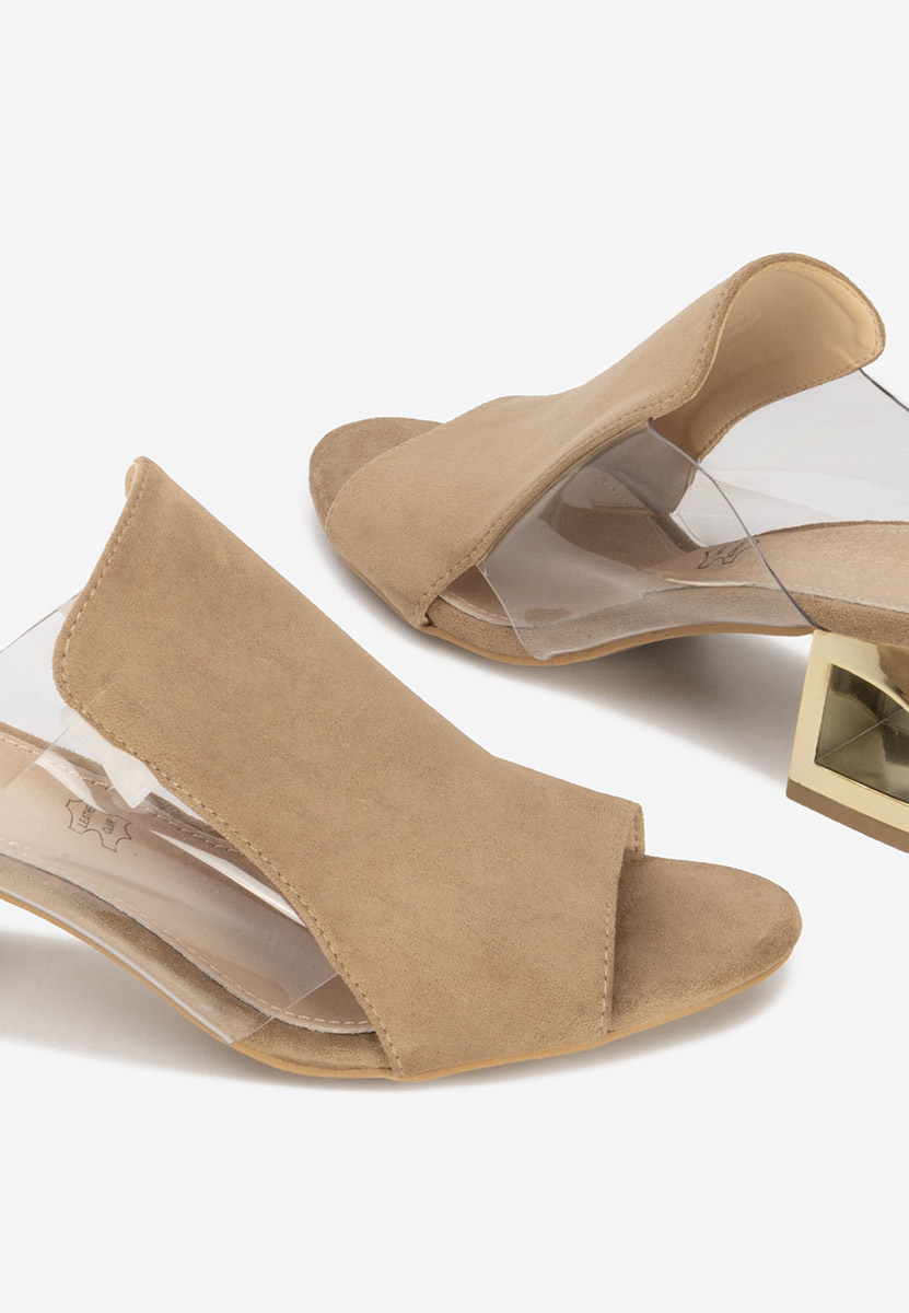 Khaki pantofle na podpatku Floriana