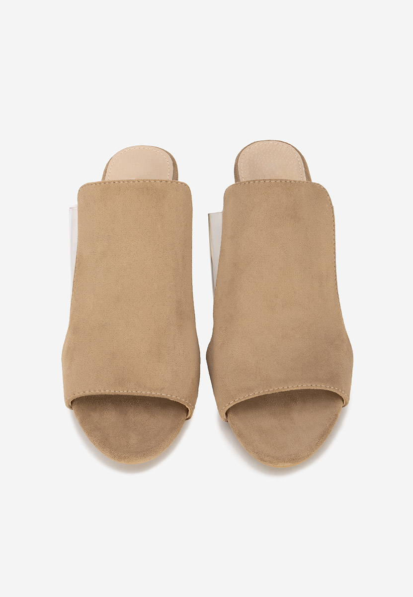 Khaki pantofle na podpatku Floriana