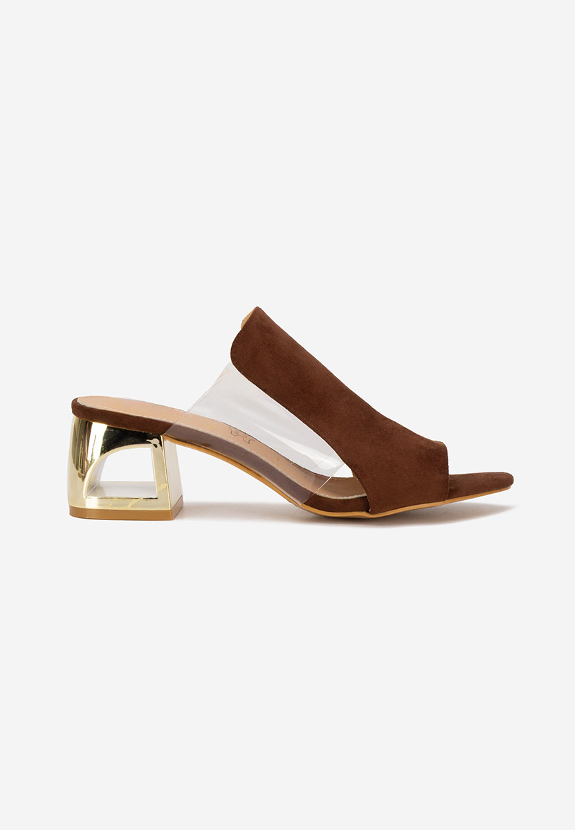 Hnedé pantofle na podpatku Floriana