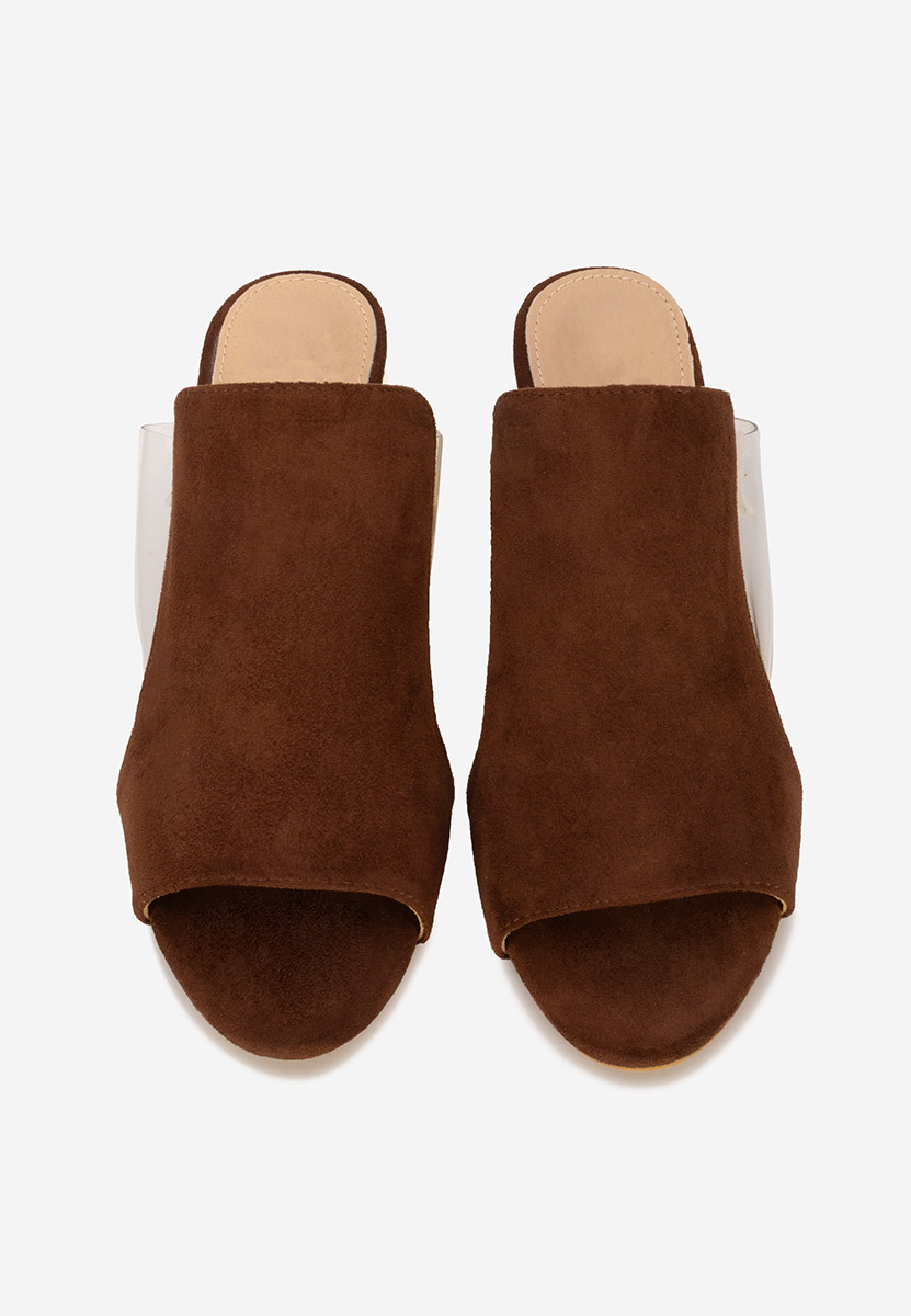 Hnedé pantofle na podpatku Floriana