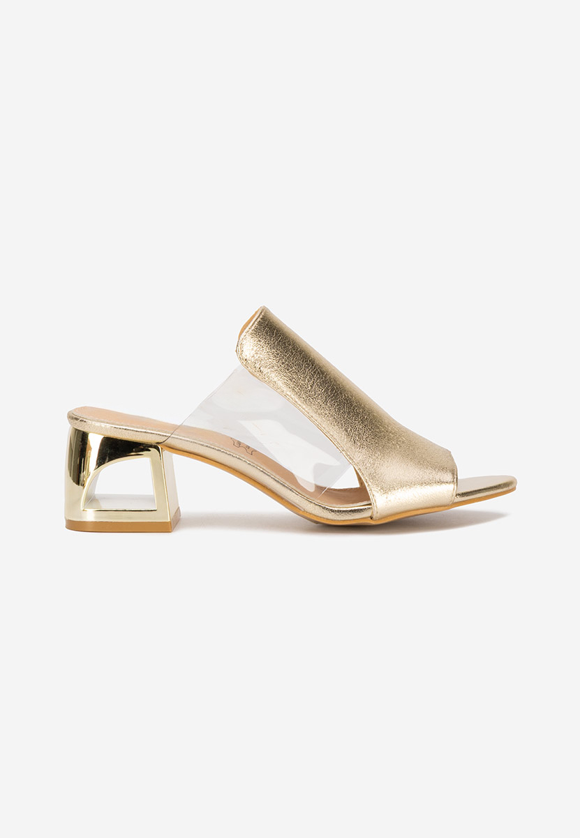 Zlaté pantofle na podpatku Floriana