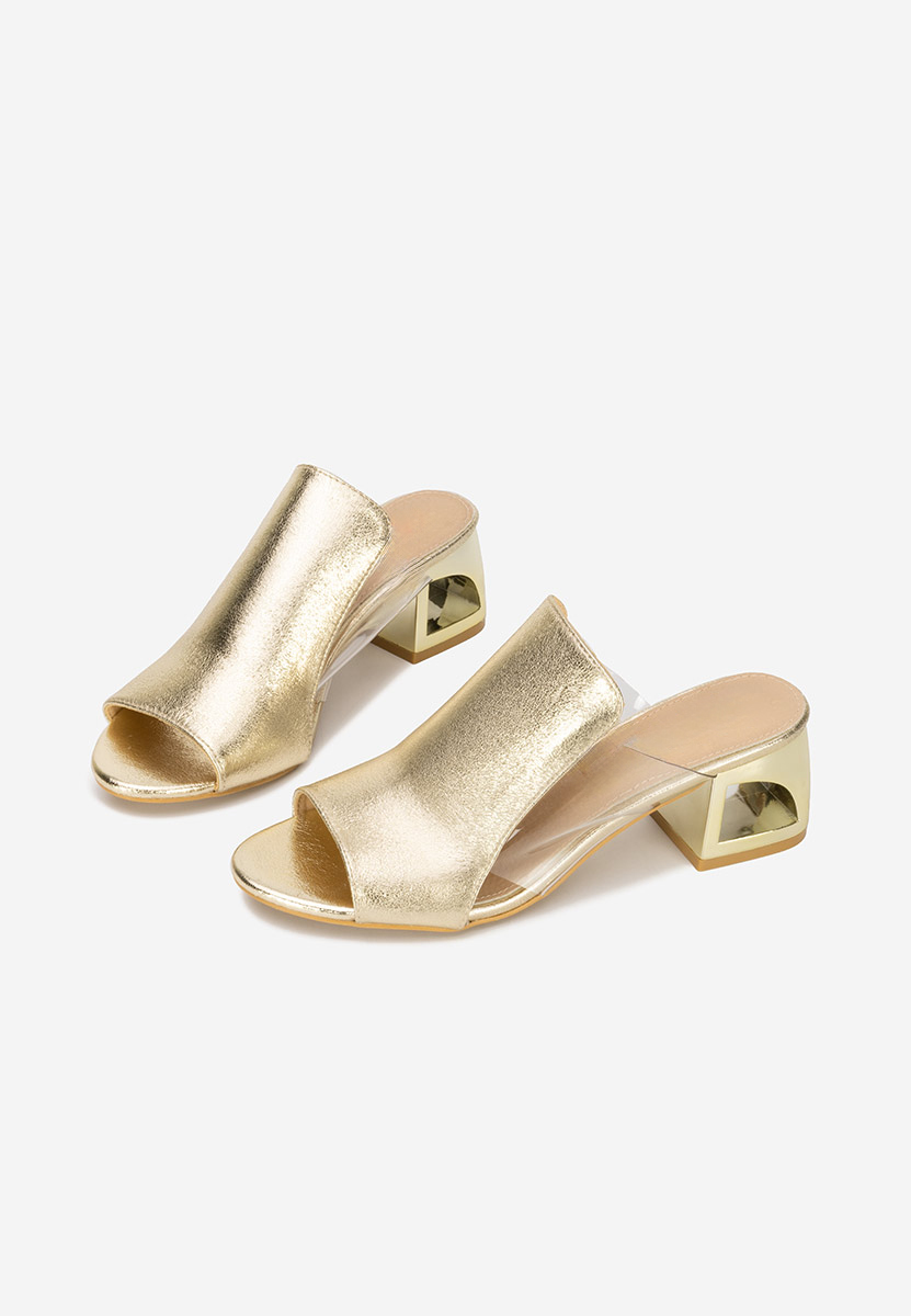 Zlaté pantofle na podpatku Floriana