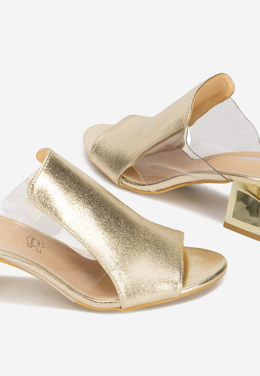 Zlaté pantofle na podpatku Floriana