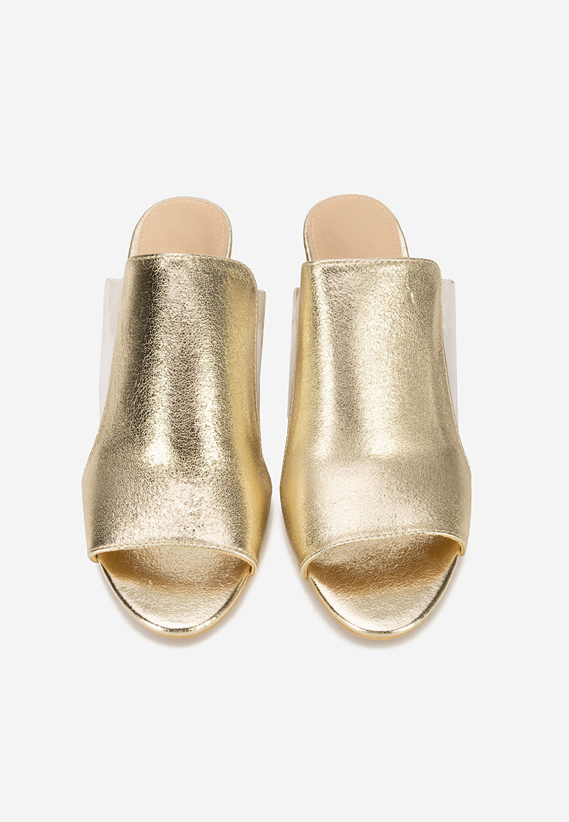 Zlaté pantofle na podpatku Floriana