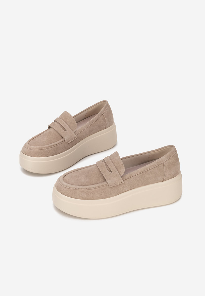 Khaki mokasíny na platformě Herminia