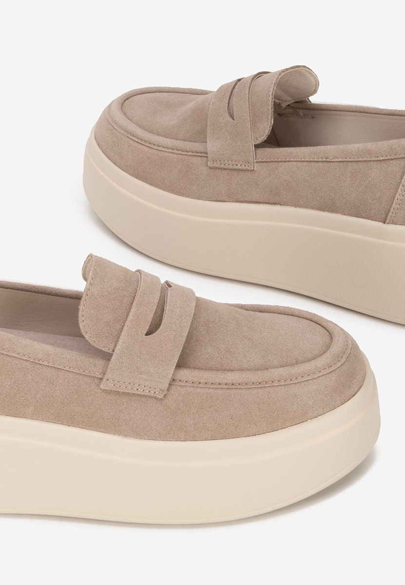 Khaki mokasíny na platformě Herminia