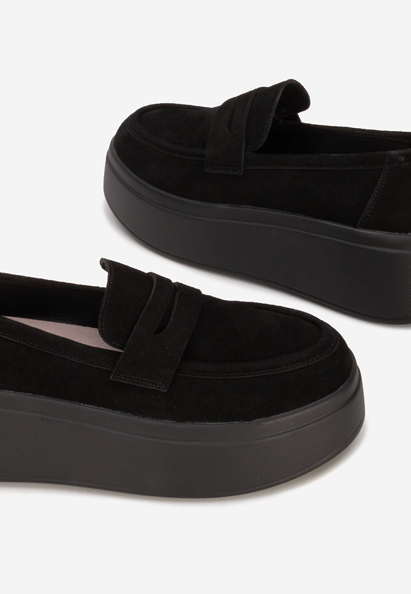 Černé mokasíny na platformě Herminia