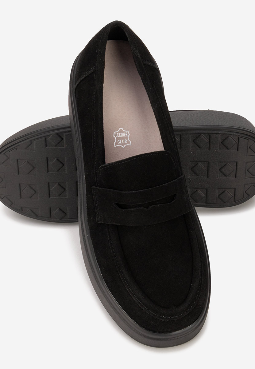 Černé mokasíny na platformě Herminia