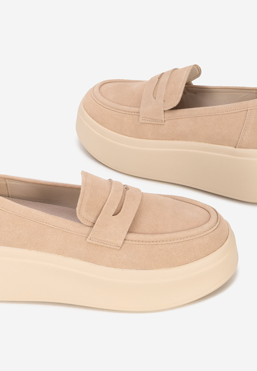 Béžové mokasíny na platformě Herminia