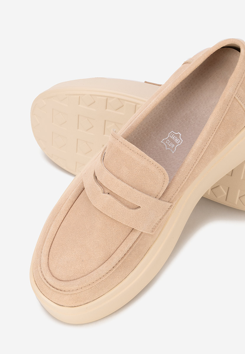 Béžové mokasíny na platformě Herminia