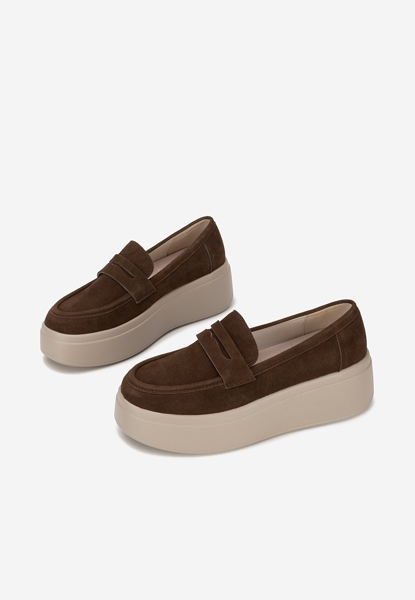 Hnedé mokasíny na platformě Herminia