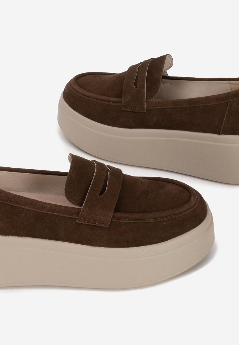 Hnedé mokasíny na platformě Herminia