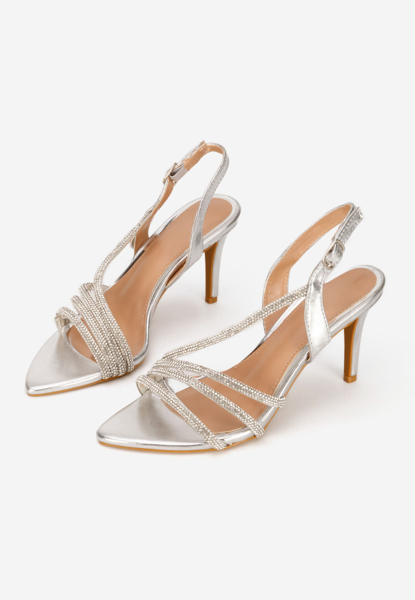 Stribrné dámské elegantní sandály Sorinia