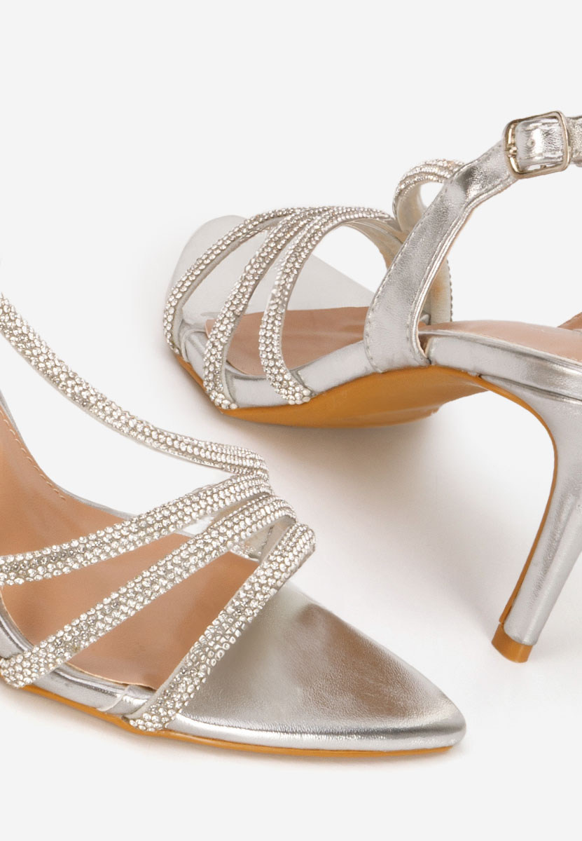 Stribrné dámské elegantní sandály Sorinia